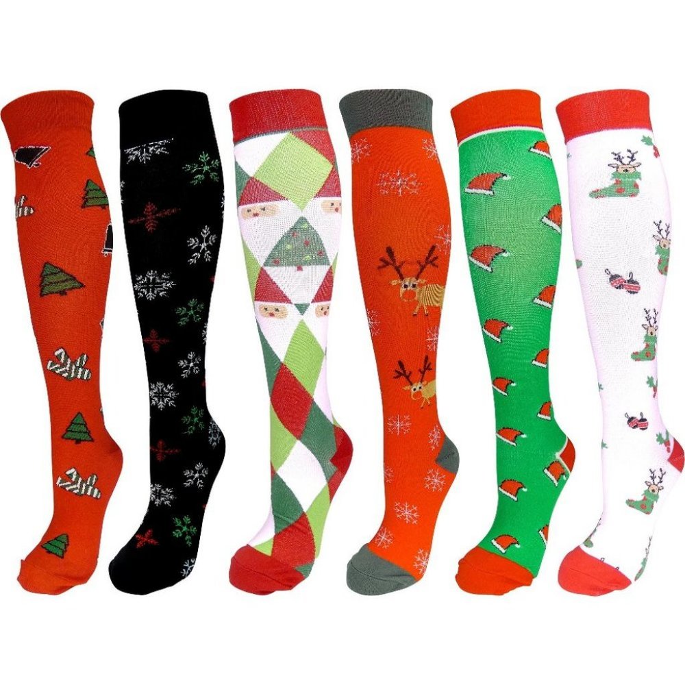 6 Pair Large/X-Large  Quality Colorful Graduted Co